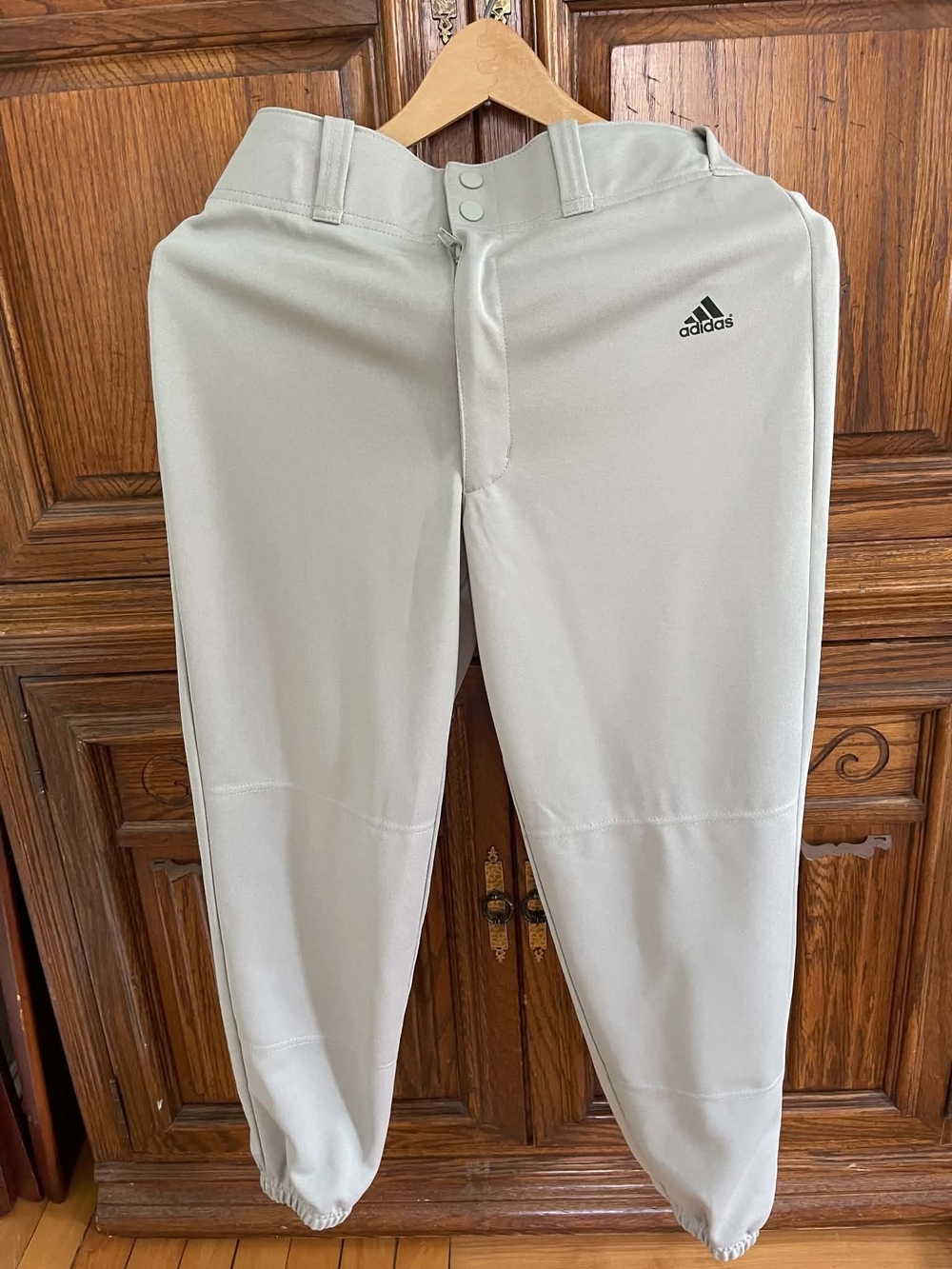 Adidas Light Gray Boys Relaxed Fit Baseball Pants NWT